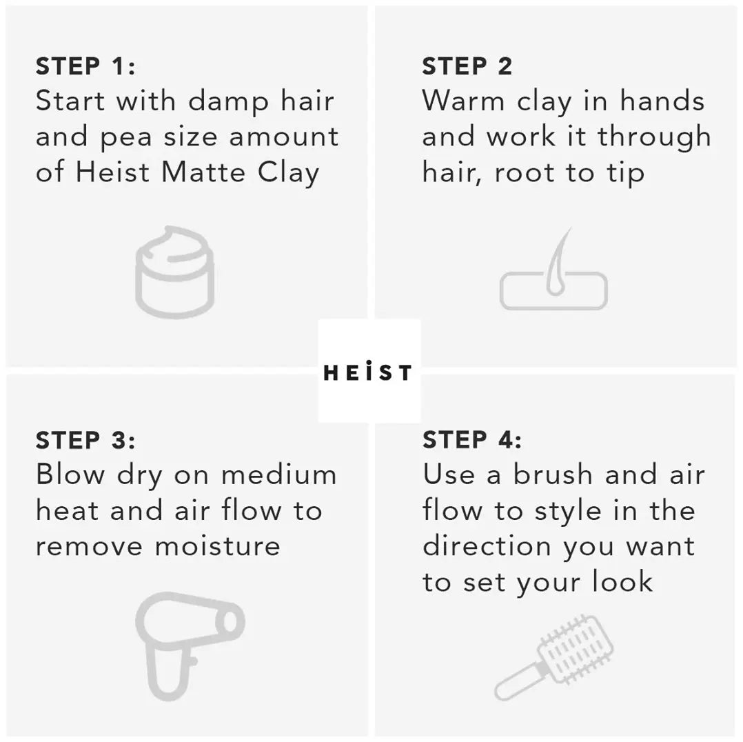 Matte Clay by Heist Labs - Strong Hold and Definition (100ml)
