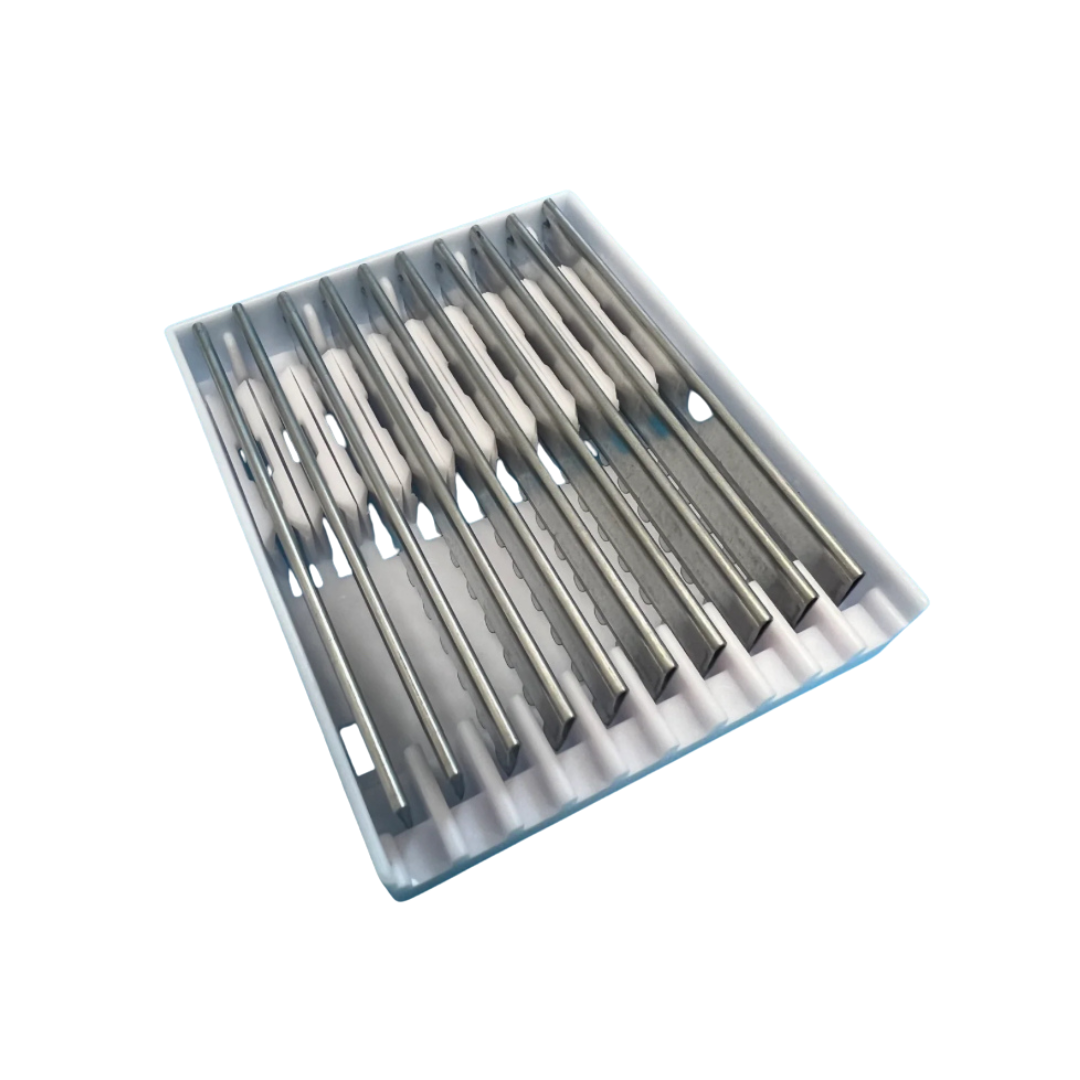 Gamma+ texture razor blades